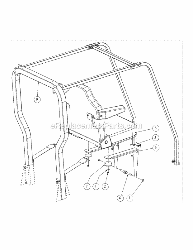 Seat Assembly Diagram and Parts List for M60-KW 53AH5D8X750 Cub Cadet Sprayer